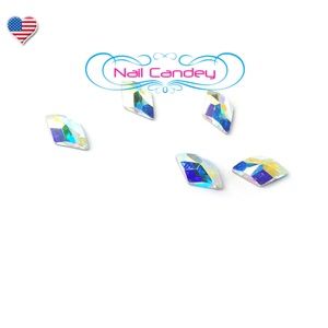 Rhombus Crystals AB Clear 6x10mm Flatback